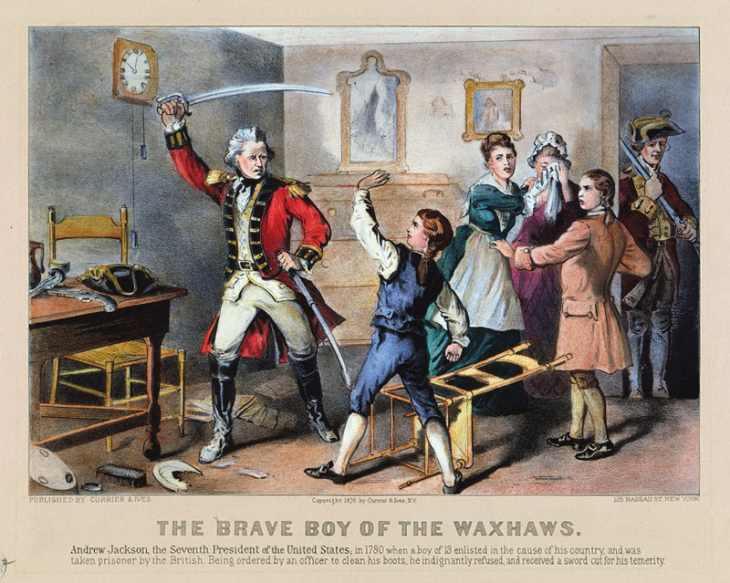 ‘The Brave Boy of the Waxhaws’ - a depiction of Jackson’s formative experience of refusing to clean the boots of a British army officer. Discover