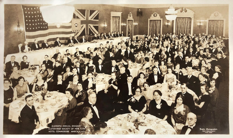 Ulster-Irish Society of New York annual banquet, Hotel Commodore, 19 March 1937