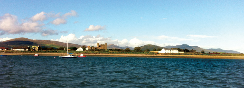 Greencastle, County Down (with the Mourne Mountains behind); the location of Robert Bruce’s proposed peace treaty negotiations of 1328.