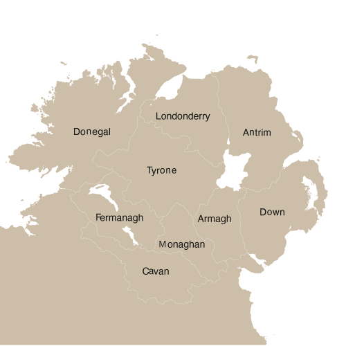 Ulster’s nine counties.