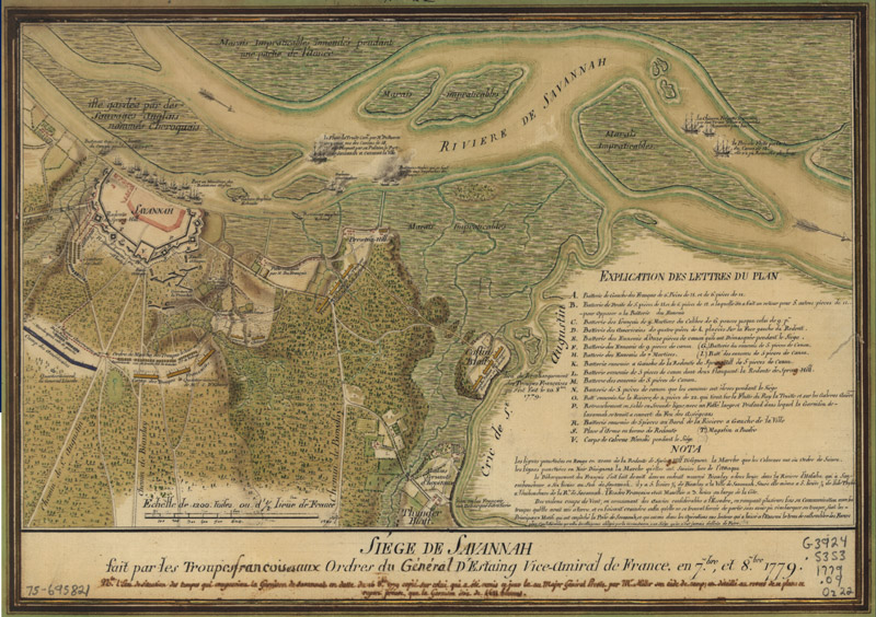 French map of the siege of Savannah