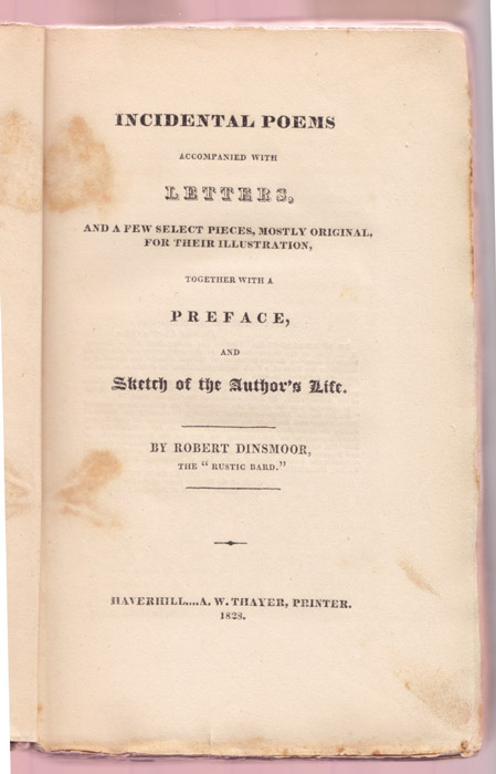 Title page of Dinsmoor’s first edition, 1828. A second edition was published in 1898.