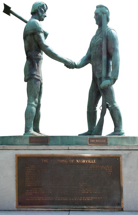 John Donelson and James Roberston monument, Fort Nashborough, Nashville.