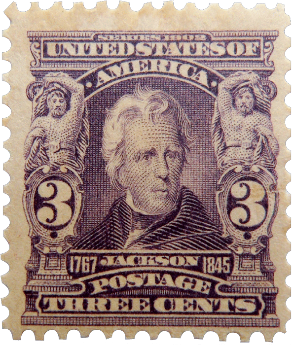 Jackson on the ¢3 postage stamp.