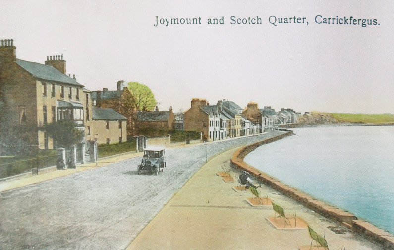 Scottish settlers came to the Carrickfergus area in large numbers from the early 1600s. They settled outside the walls of the English-dominated town, as shown by the name ‘Scotch Quarter’, and in the surrounding countryside.