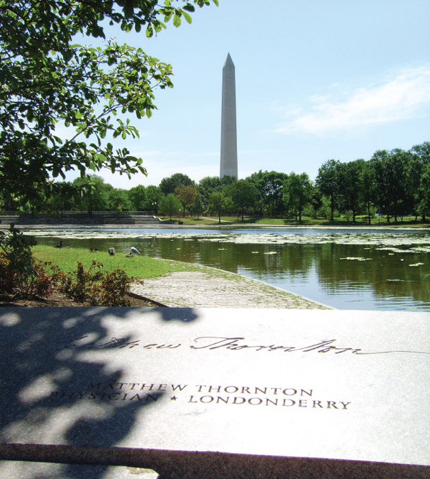 Matthew Thornton stone on the 56 Signers Monument, National Mall, Washington DC.