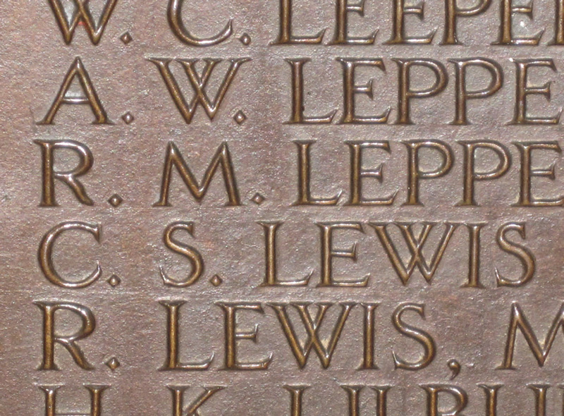 Lewis’s name on the memorial