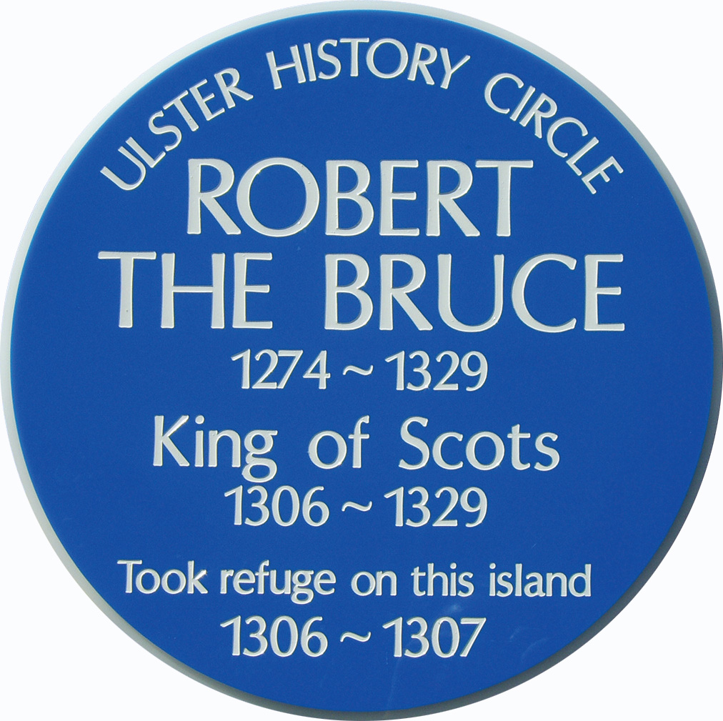 The Ulster History Circle blue plaque on the visitor centre on Rathlin Island