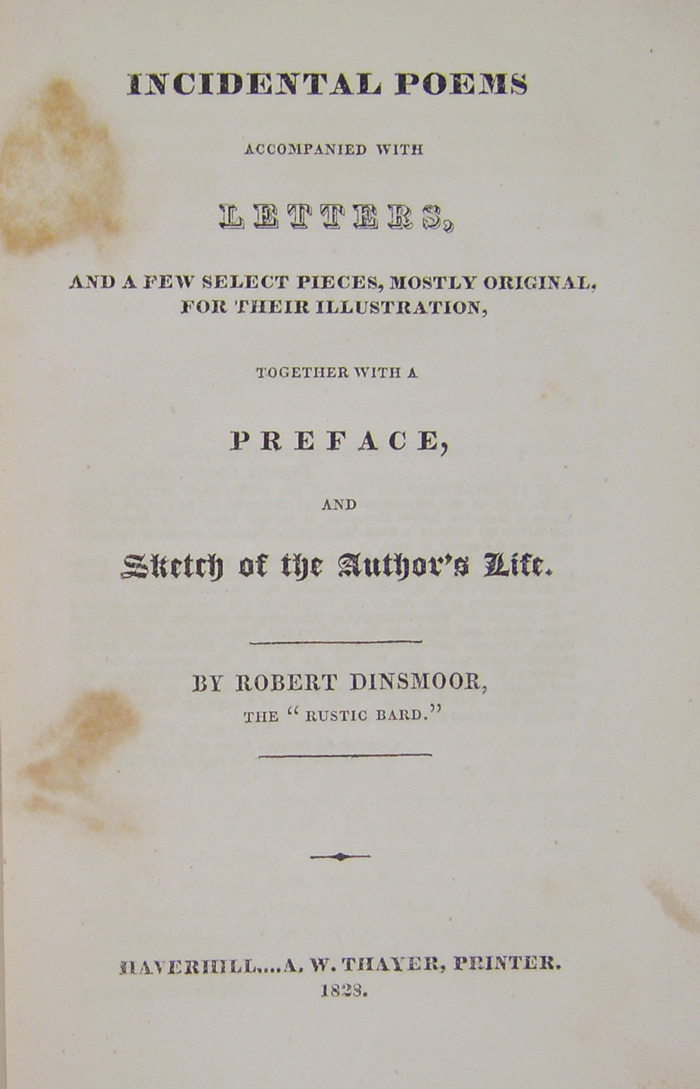 Dinsmoor title page, 1828