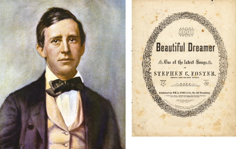 Stephen Collins Foster and the sheet music for Beautiful Dreamer