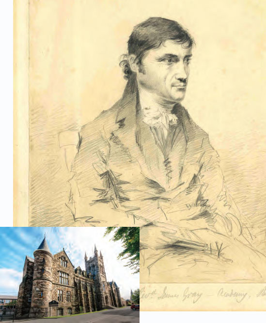 Rev James Gray portrait, courtesy of Belfast Royal Academy. The school was originally situated in Academy Street in the city centre. It relocated to a purpose-built Scottish baronial building on the Cliftonville Road in 1880.