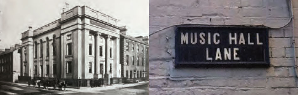 Belfast Music Hall was designed by Thomas Jackson. Music Hall Lane marks where it once stood.