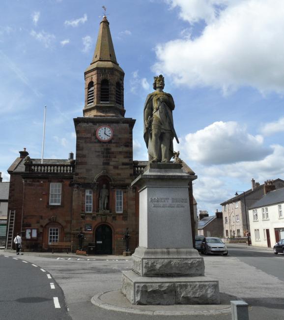 Robert Bruce statue in Lochmaben near Dumfries