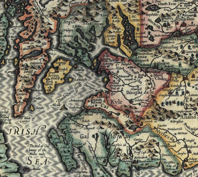 Excerpt from Speed's map of Scotland of 1610 showing the area where many of the settlers in the Laggan originated