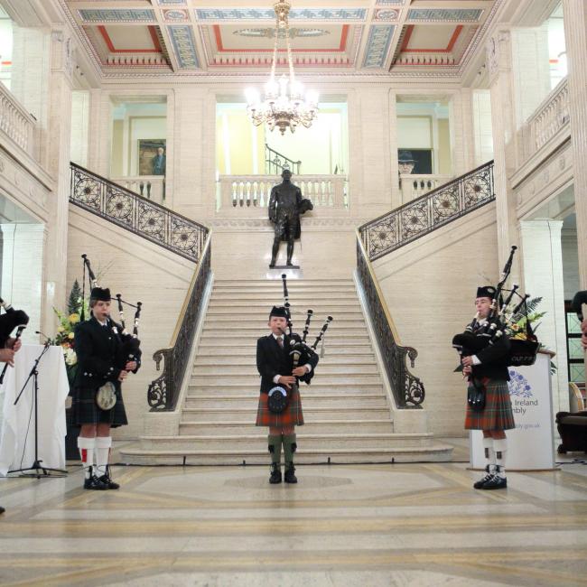 The Music Service for Pipes and Drums (MSPD) at Stormont Parliament Buildings